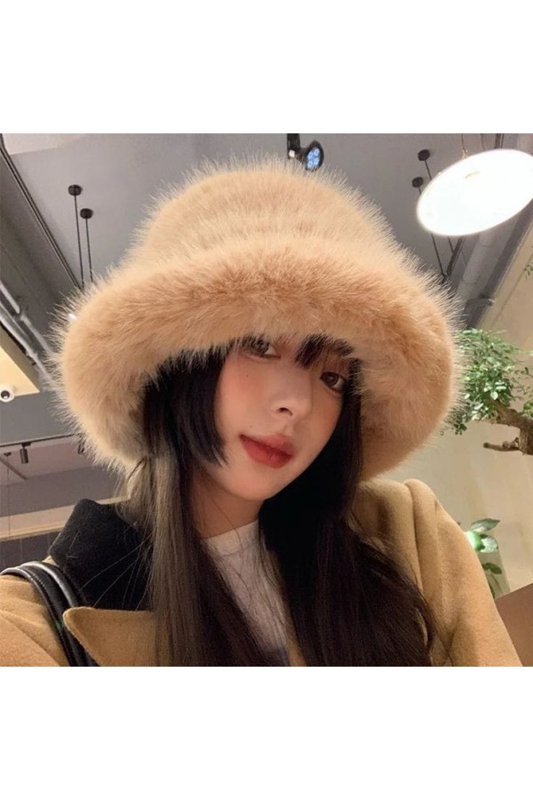 Camel Peluş Kalpak Şapka